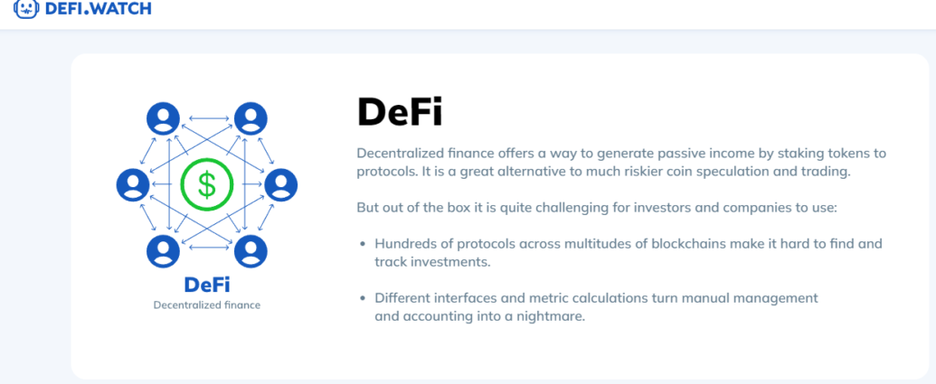 Defi.Watch: Nifty Crypto Portfolio Tracker
